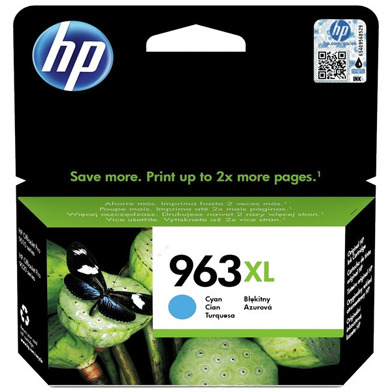 HP 3JA27AE 963XL High Capacity Cyan Ink Cartridge (1,600 Pages)