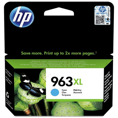 HP CNHP3JA27AE 963XL High Capacity Cyan Ink Cartridge (1,600 Pages)