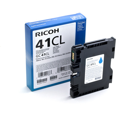 Ricoh 405766 Cyan GC41CL Gel Toner Cartridge (400 pages)