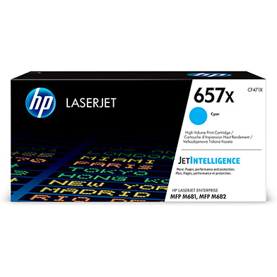 HP CF471X 657X Cyan High Yield Original LaserJet Toner Cartridge (23,000 Pages)