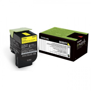 Lexmark 80C8HY0 802HY Yellow High Capacity RP Toner Cartridge (3,000 pages)