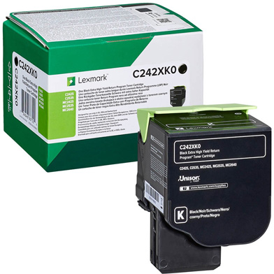 Lexmark LC245XK0 Black Extra High Yield Return Programme Toner Cartridge (6,000 Pages)