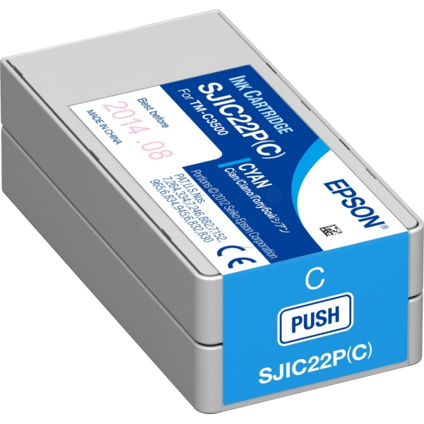 Epson SJIC22P-C TM-C3500 Cyan Ink Cartridge