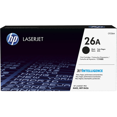 HP CF226A 26A Black Toner Cartridge (3,100 Pages)