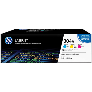 HP CF372AM 304A Tri-Pack Toner Cartridges CMY (2,800 Pages)