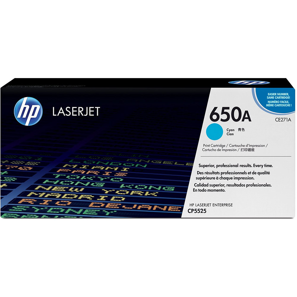 HP CE271A 650A Cyan Toner Cartridge (15,000 Pages)
