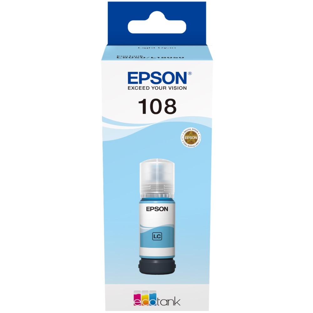 Genuine  Epson 108 Light Cyan ink bottle (70ml)