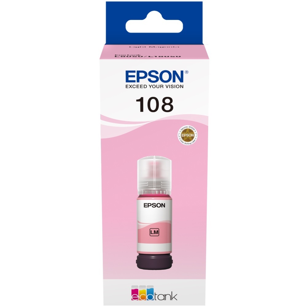 Genuine  Epson 108 Light Magenta Ink Bottle (70ml)