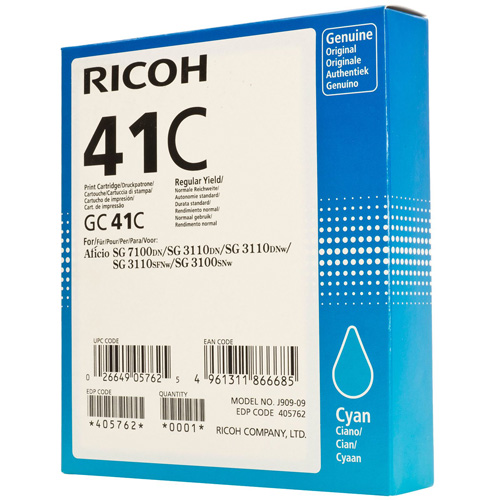 Cyan GC41C Gel Toner Cartridge  (2200 pages)
