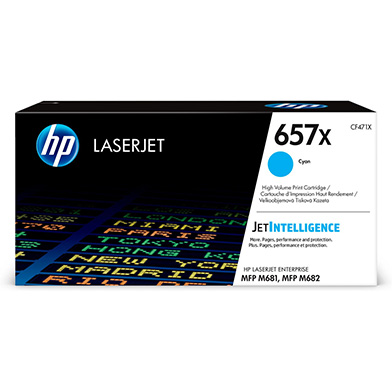 Genuine HP 657X Cyan High Yield Original LaserJet Toner Cartridge (23,000 Pages)