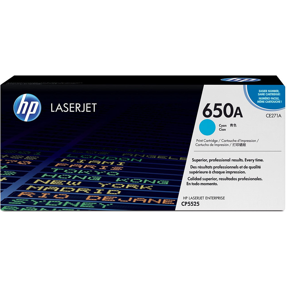 Genuine HP 650A Cyan Toner Cartridge (15,000 Pages) 