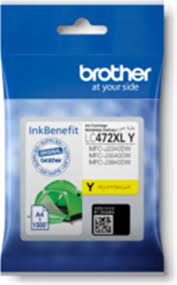 Brother LC472XLY  Yellow Ink Cartridge (1500 Pages)